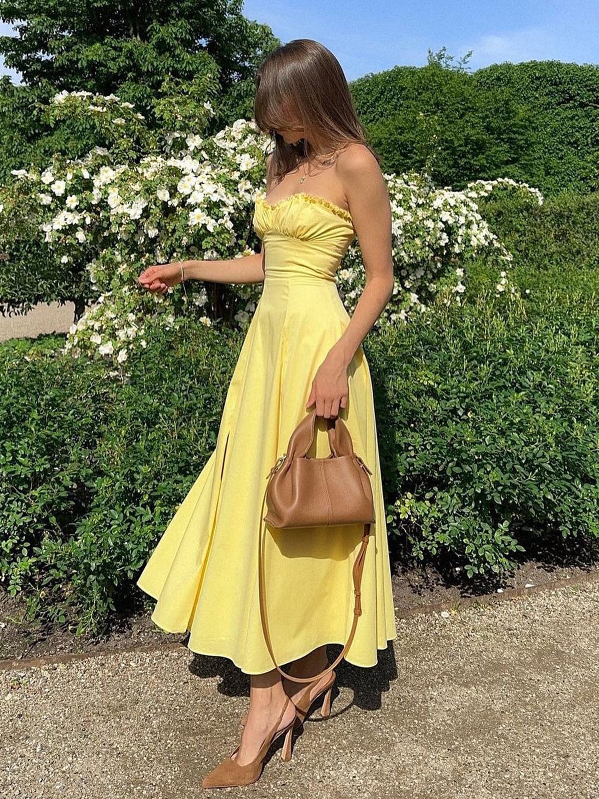 Anne | Romantic Midi with Bustier & A-Line Skirt