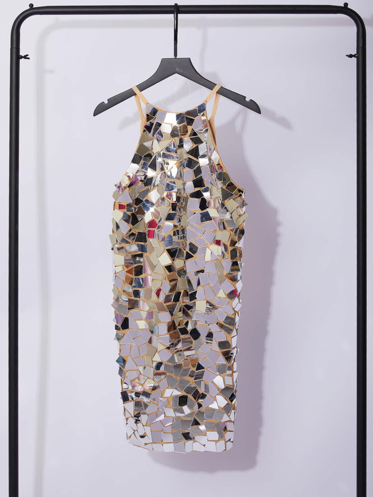 Margot | Embellished Stretch Mesh Mini Dress