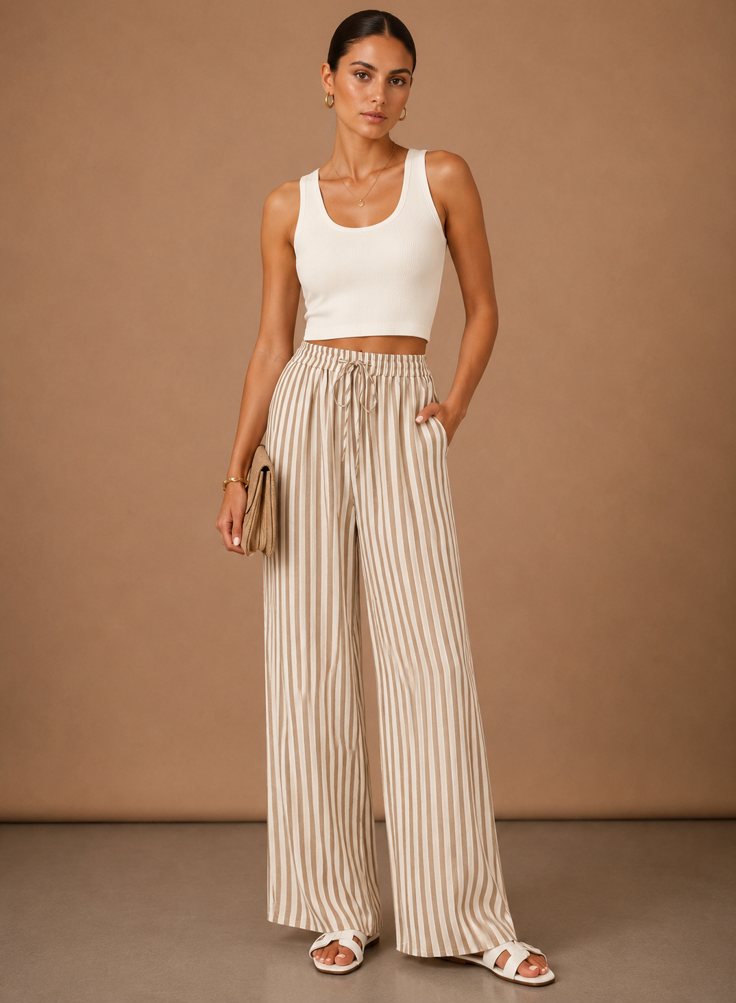 Willa | Striped Relaxed Wide-Leg Trousers
