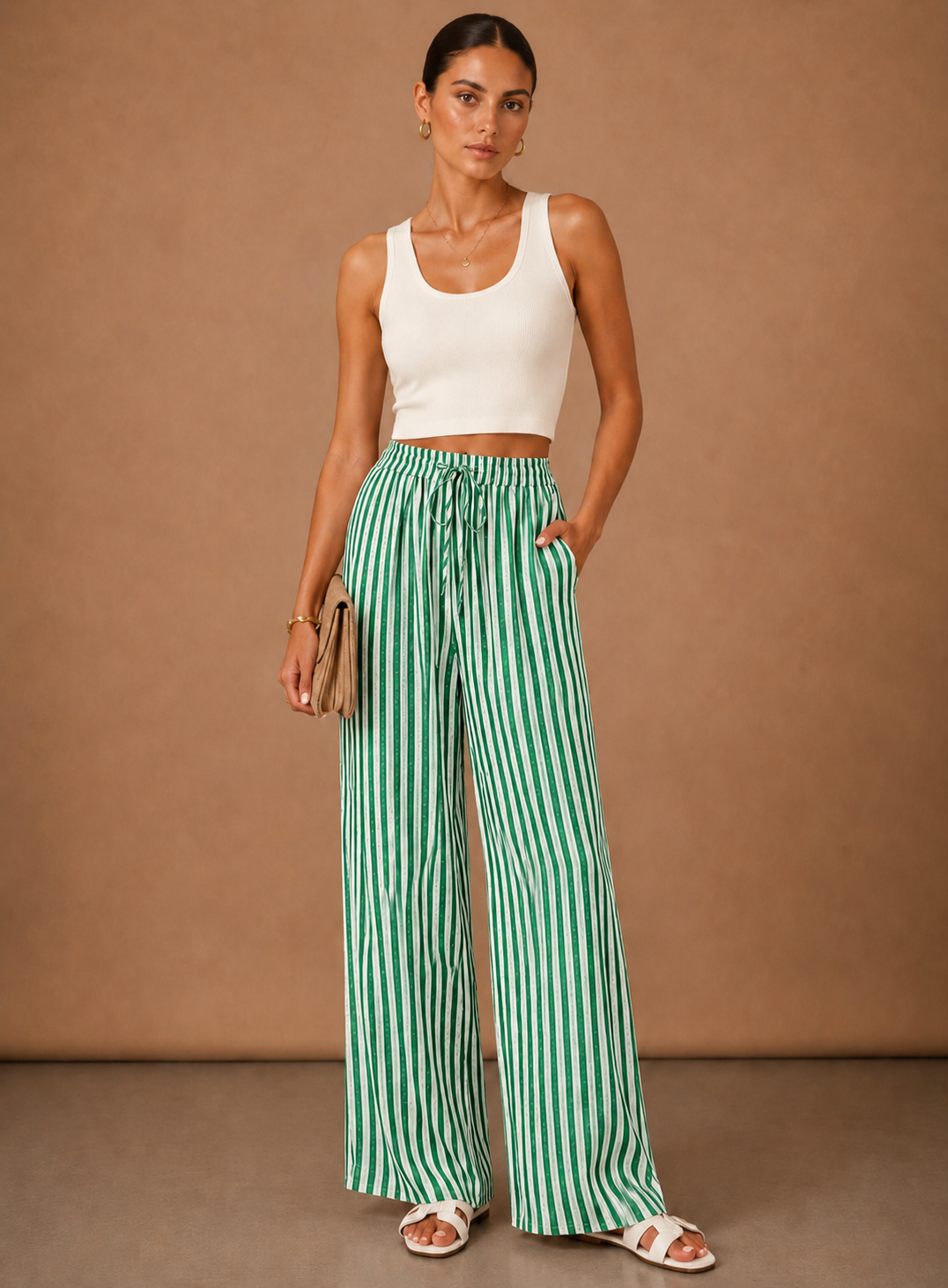 Willa | Striped Relaxed Wide-Leg Trousers