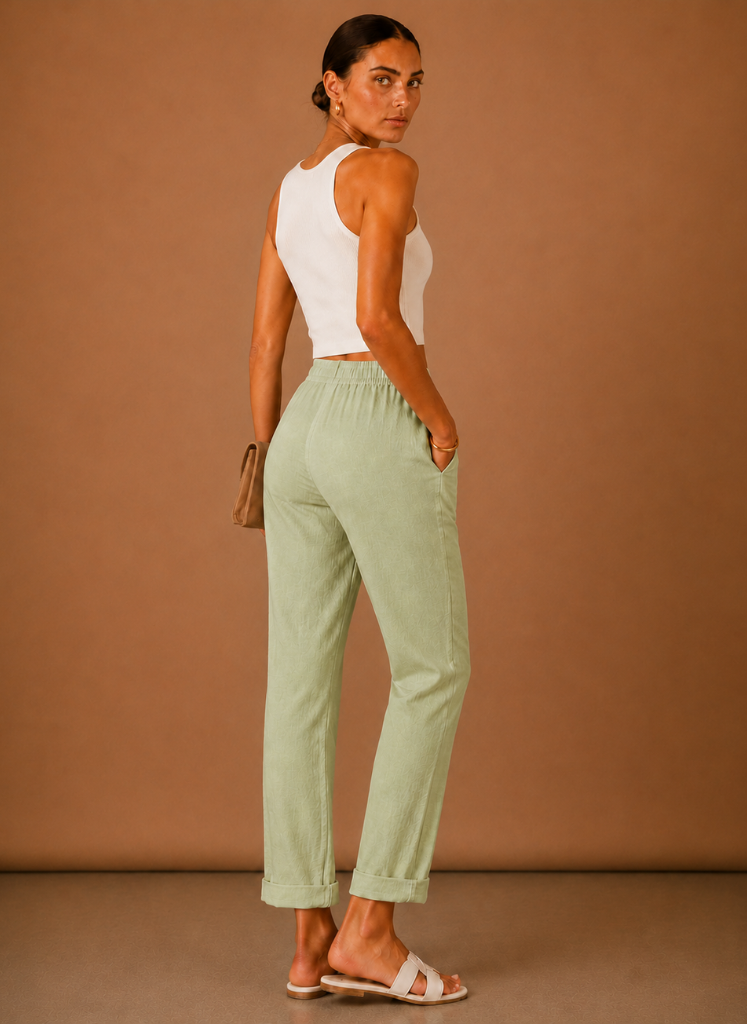 Marisol | Relaxed Straight Leg Linen-Blend Trousers