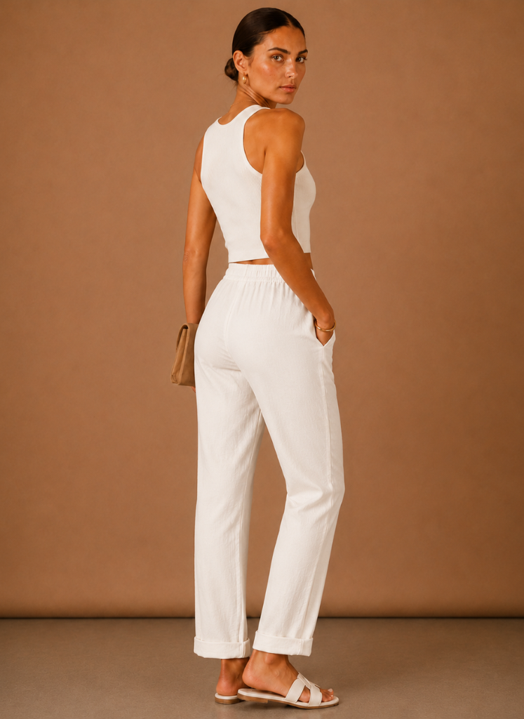 Marisol | Relaxed Straight Leg Linen-Blend Trousers