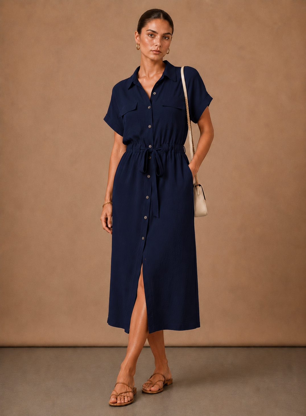 Gemma | Sleeveless Soft Drape Formal Midi Dress