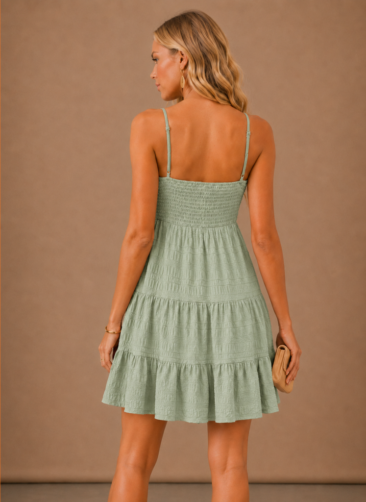 Delaney | Smocked Bodice Tiered Mini Dress