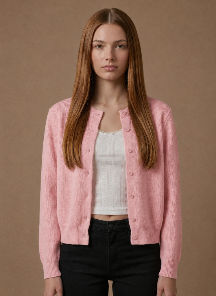 Daniela | Cropped Button Front Knit Cardigan
