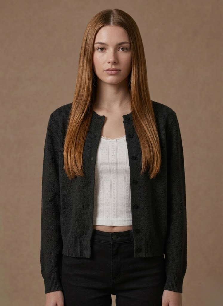 Daniela | Cropped Button Front Knit Cardigan