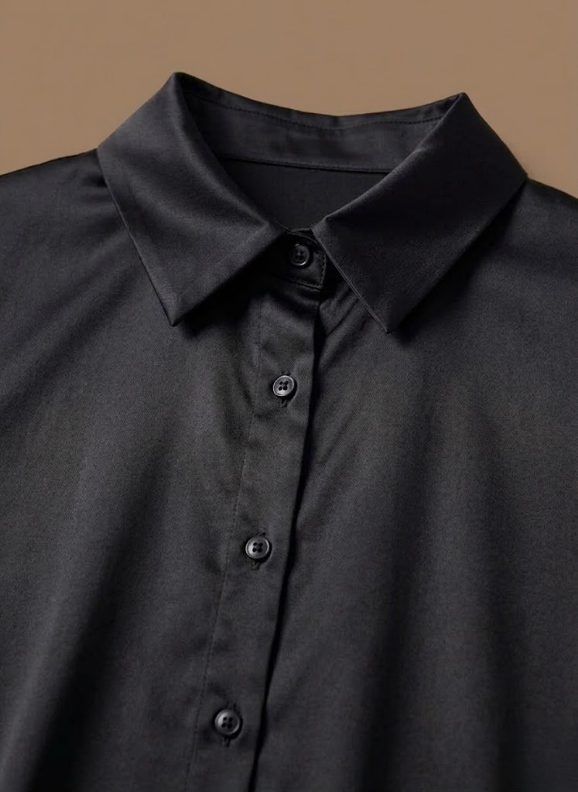 Willa | Long Sleeve Satin-Look Button-Up Top