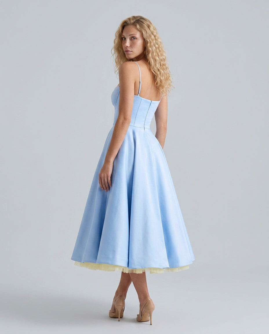 Amara | A-Line Satin-Look Evening Maxi Dress
