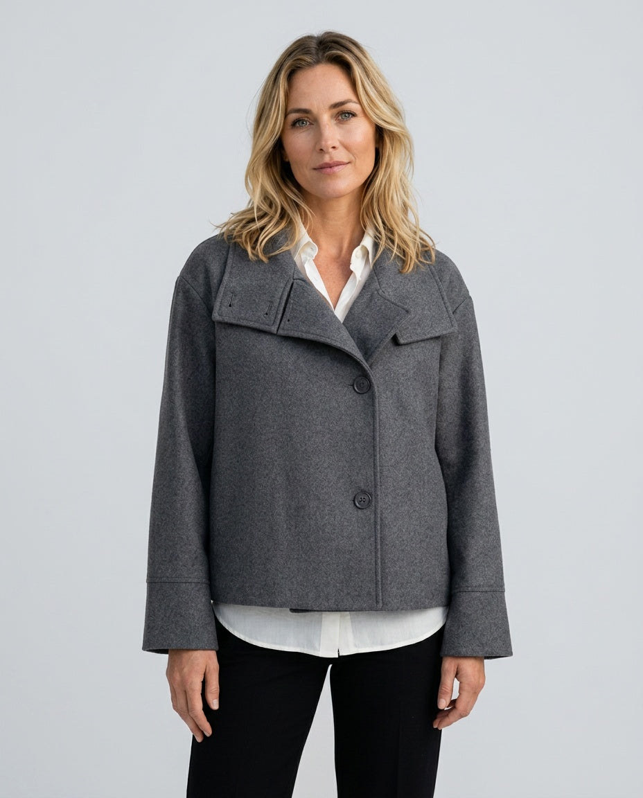 Ellie | Oversized Short Wool-Blend Coat