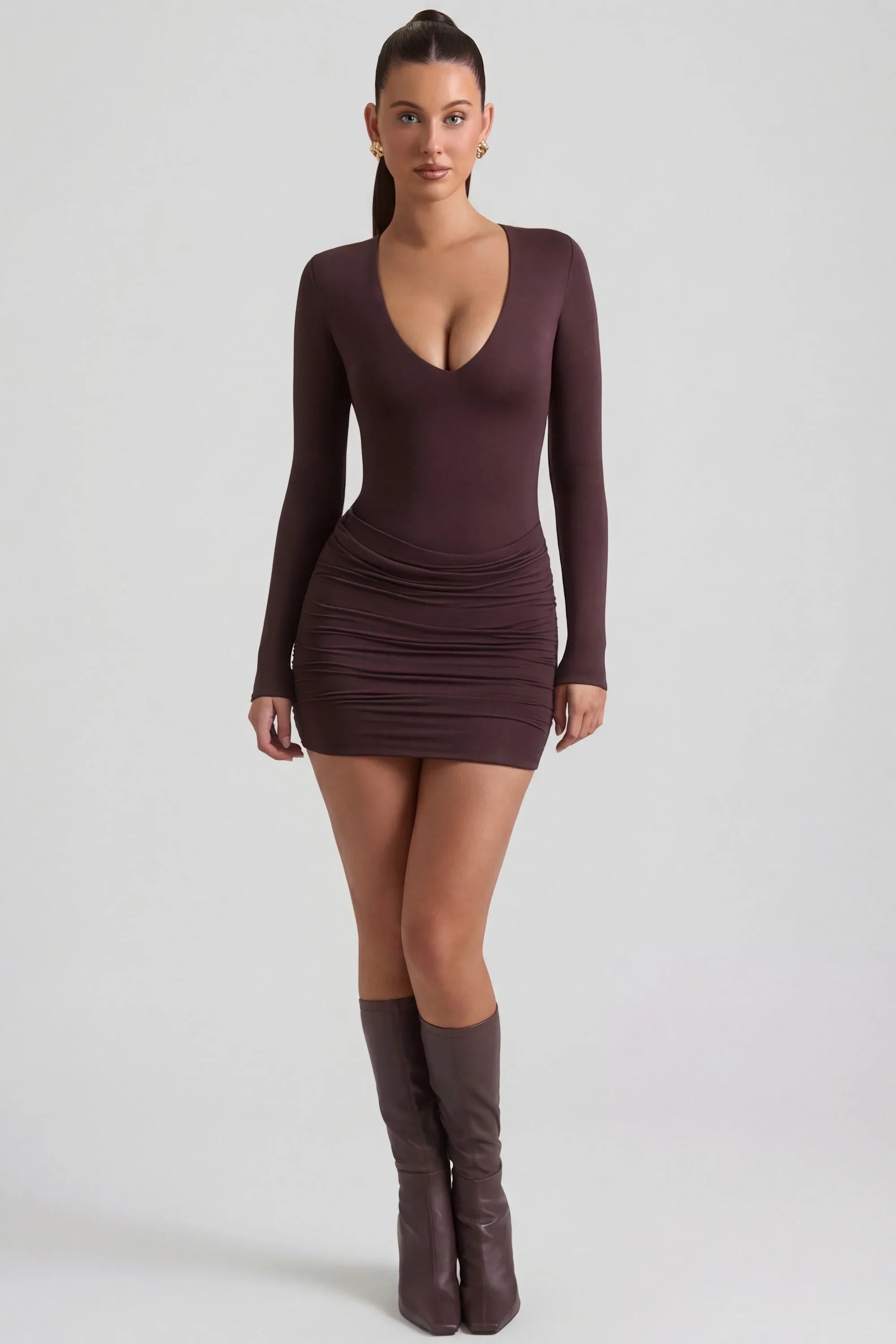 Paloma | Draped Long-Sleeve Mini Dress