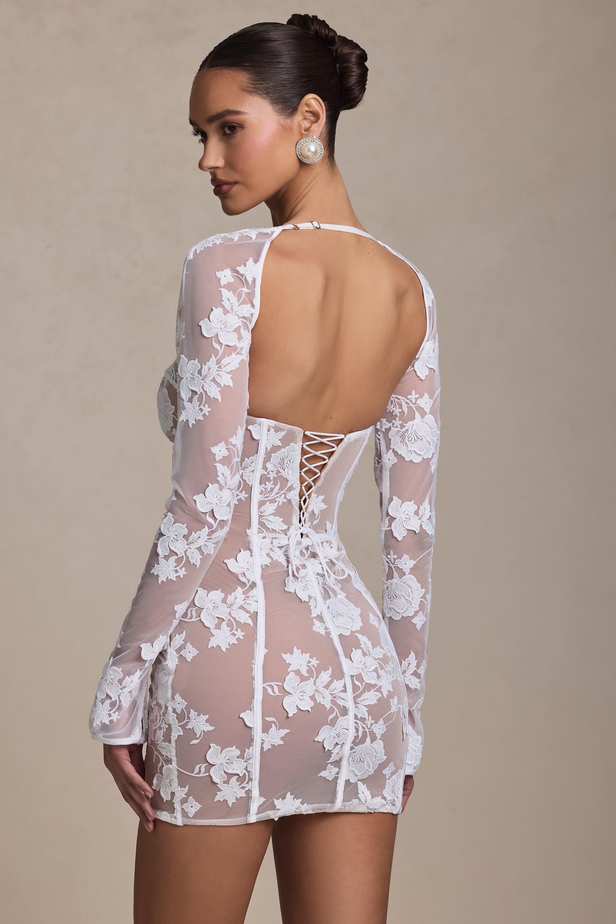 Priya | Lace Floral Corset Mini Dress