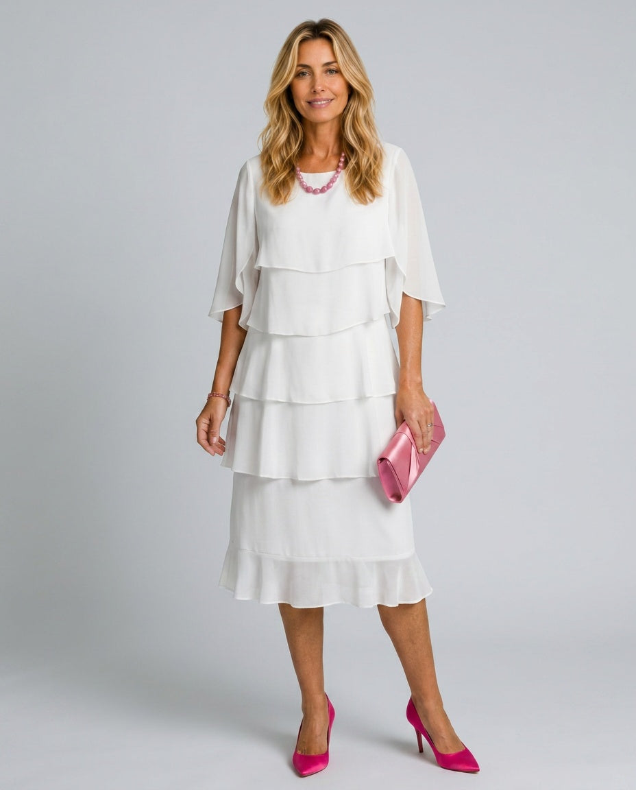 Malena | Tiered Layered Midi Dress