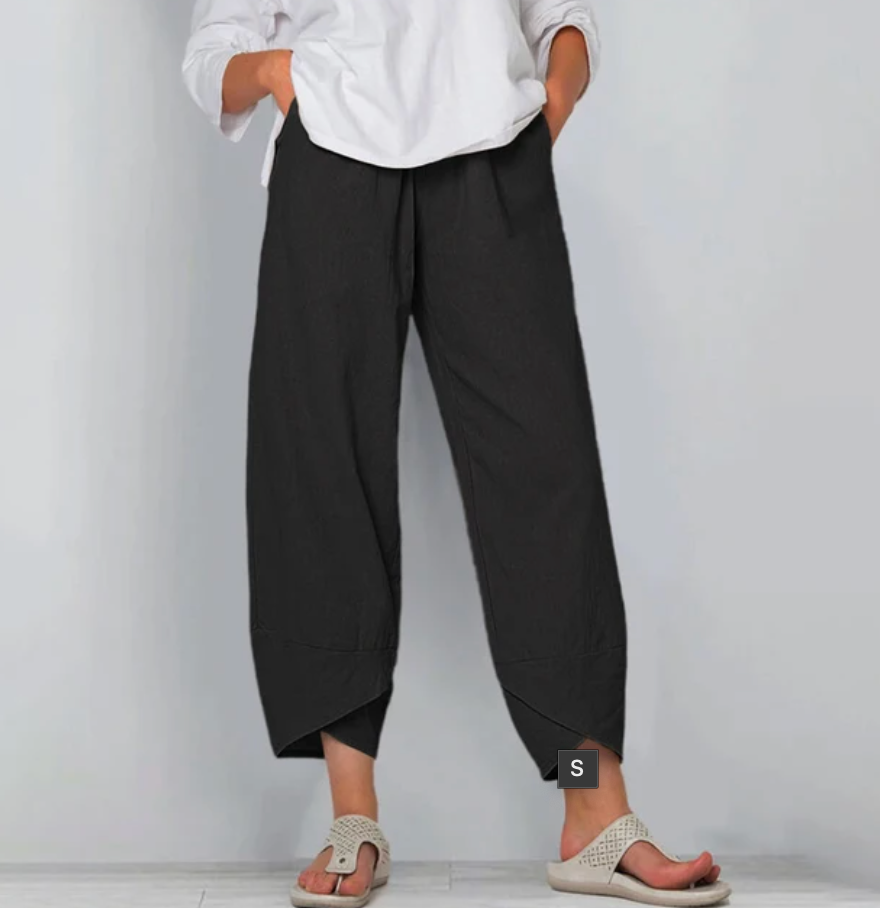 Noor | Relaxed Cropped Linen-Blend Trousers
