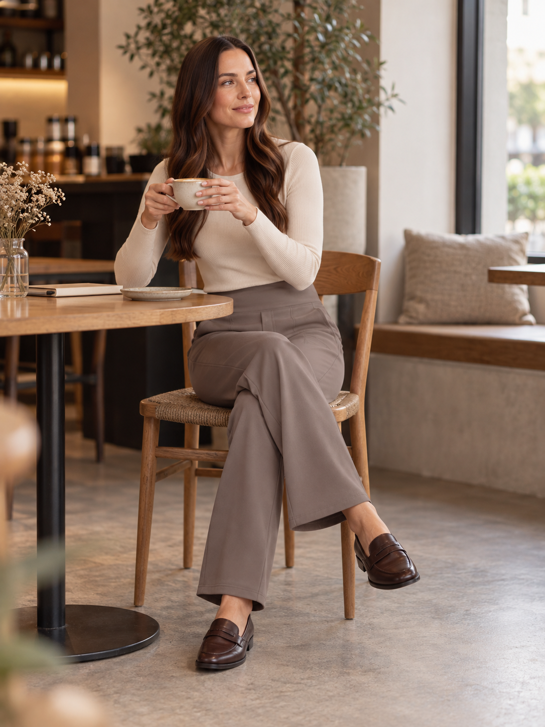 Marisol | Wide-Leg Elastic-Waist Pull-On Trousers