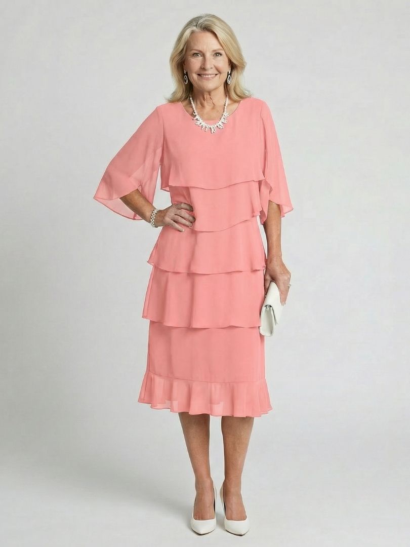 Malena | Tiered Layered Midi Dress