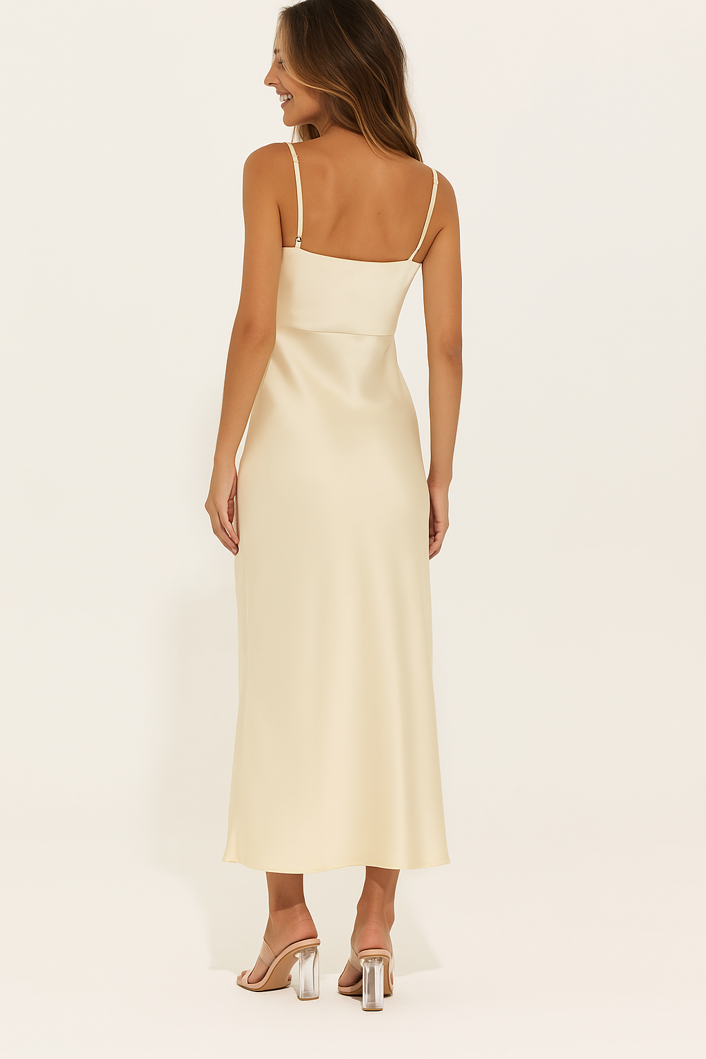 Britte | Satin Maxi Dress with Side Slit