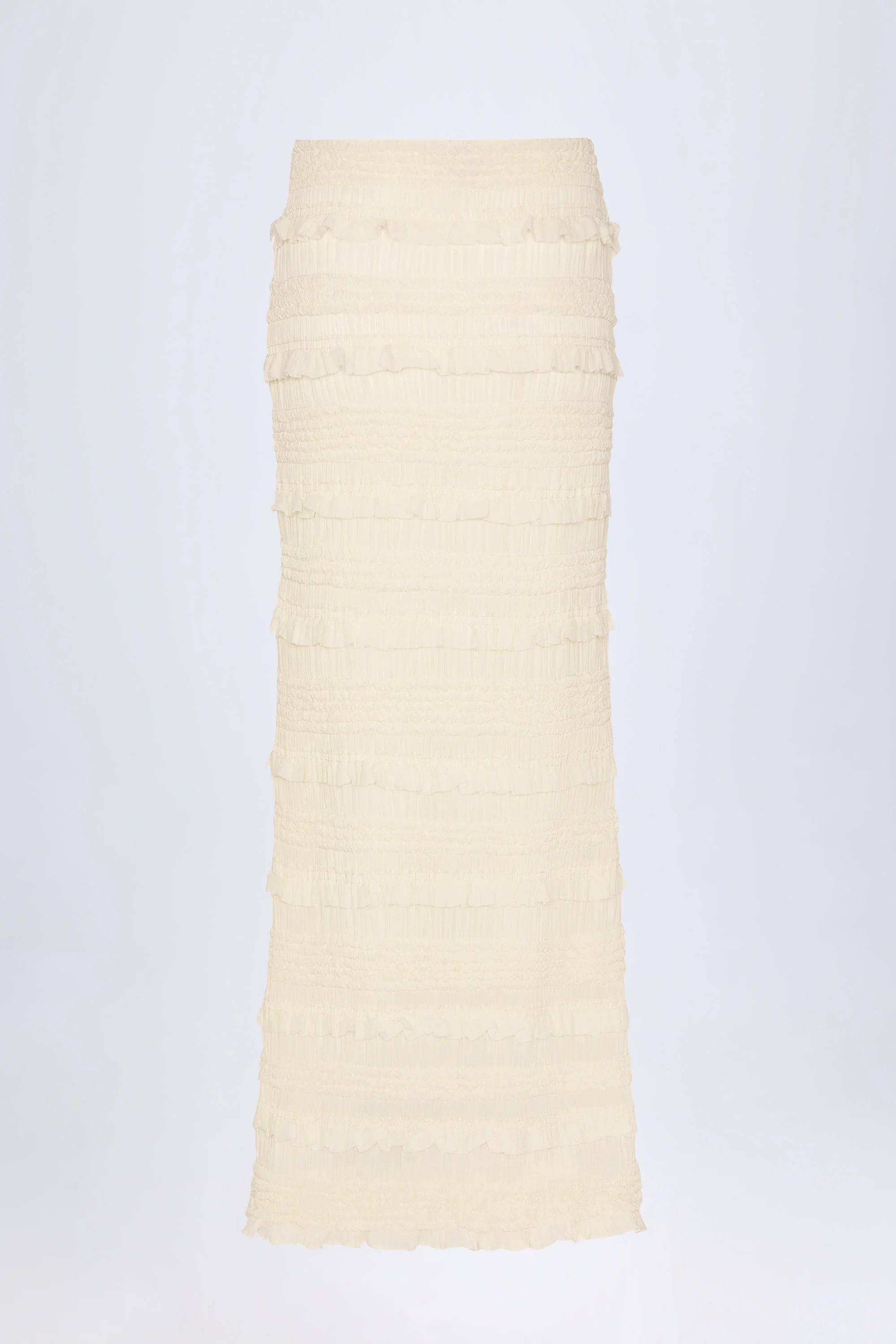 Darya | Mid-Rise Ruffled Mesh Maxi Skirt