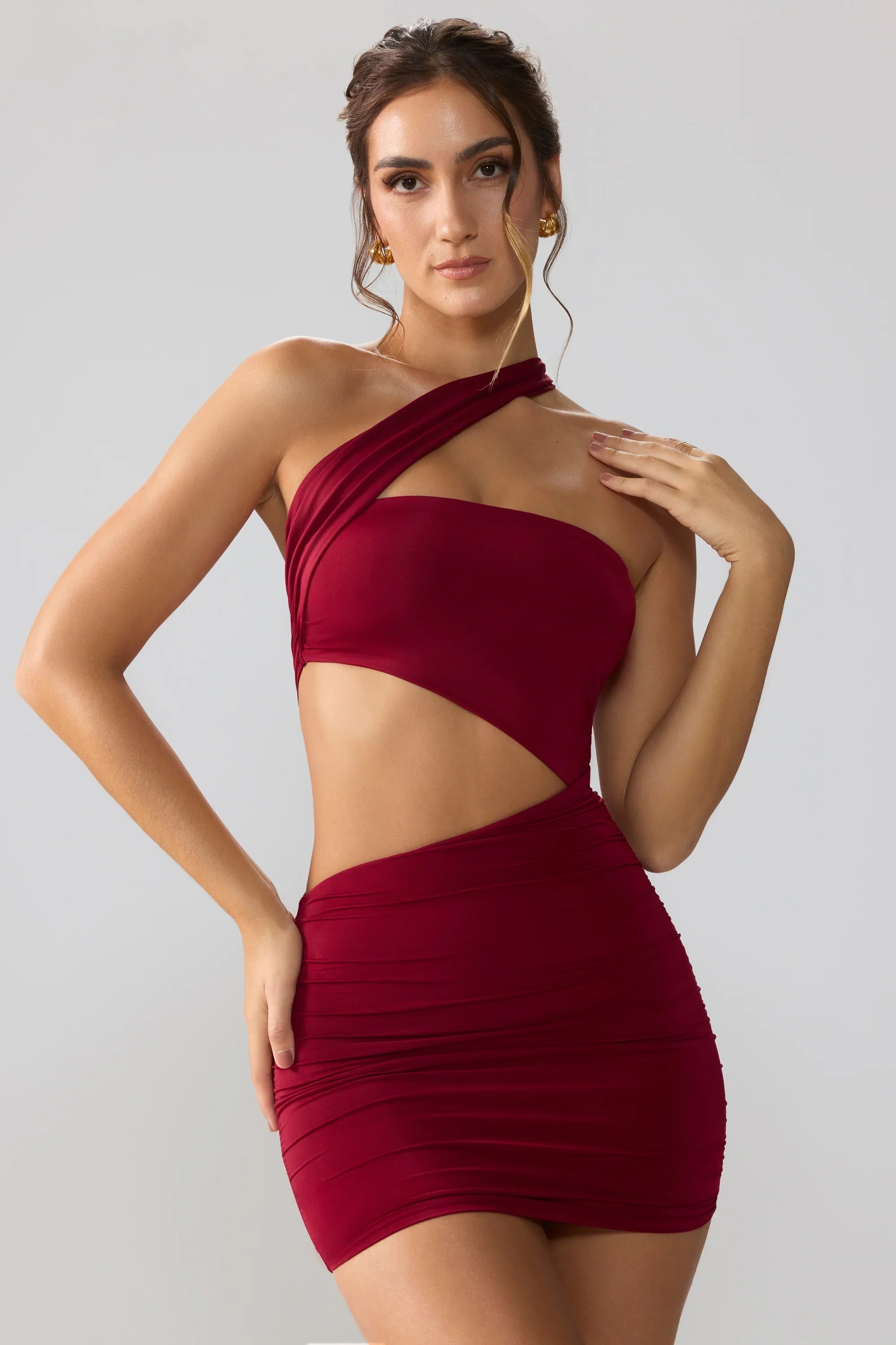 Odette | Ruched Cut-Out Mini Dress