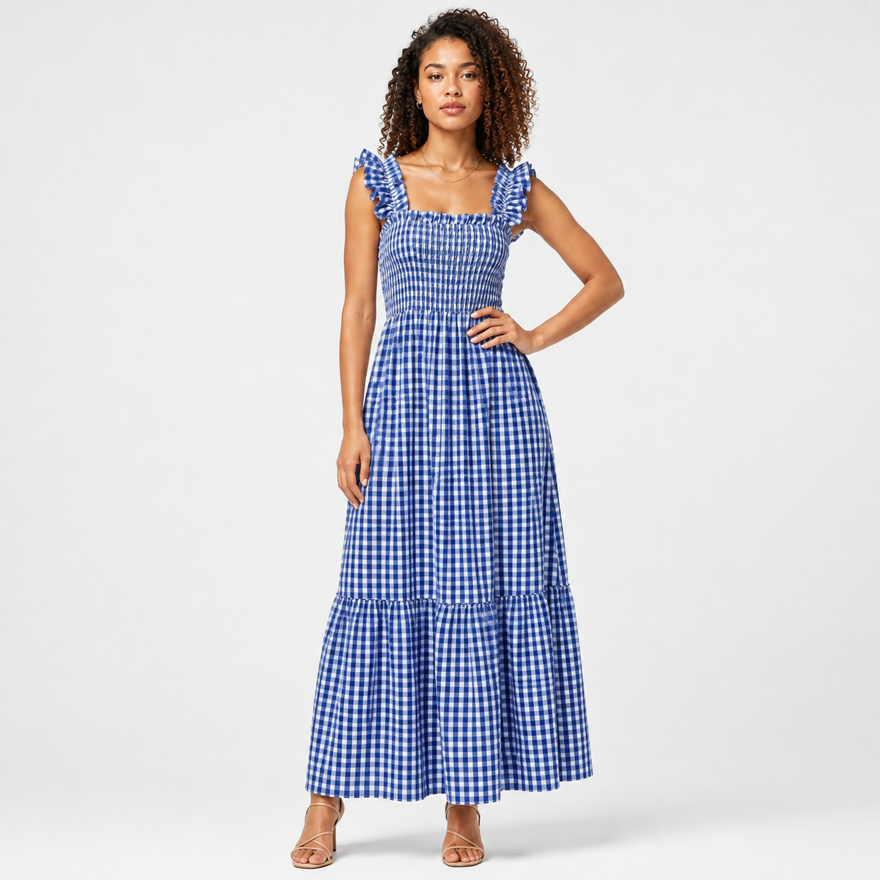 Billie | Plaid Spaghetti Strap Camisole Maxi Dress