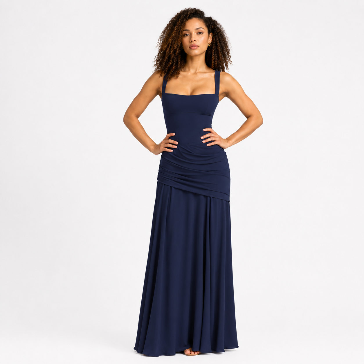 Hazel | Square Neck Backless Maxi Dress