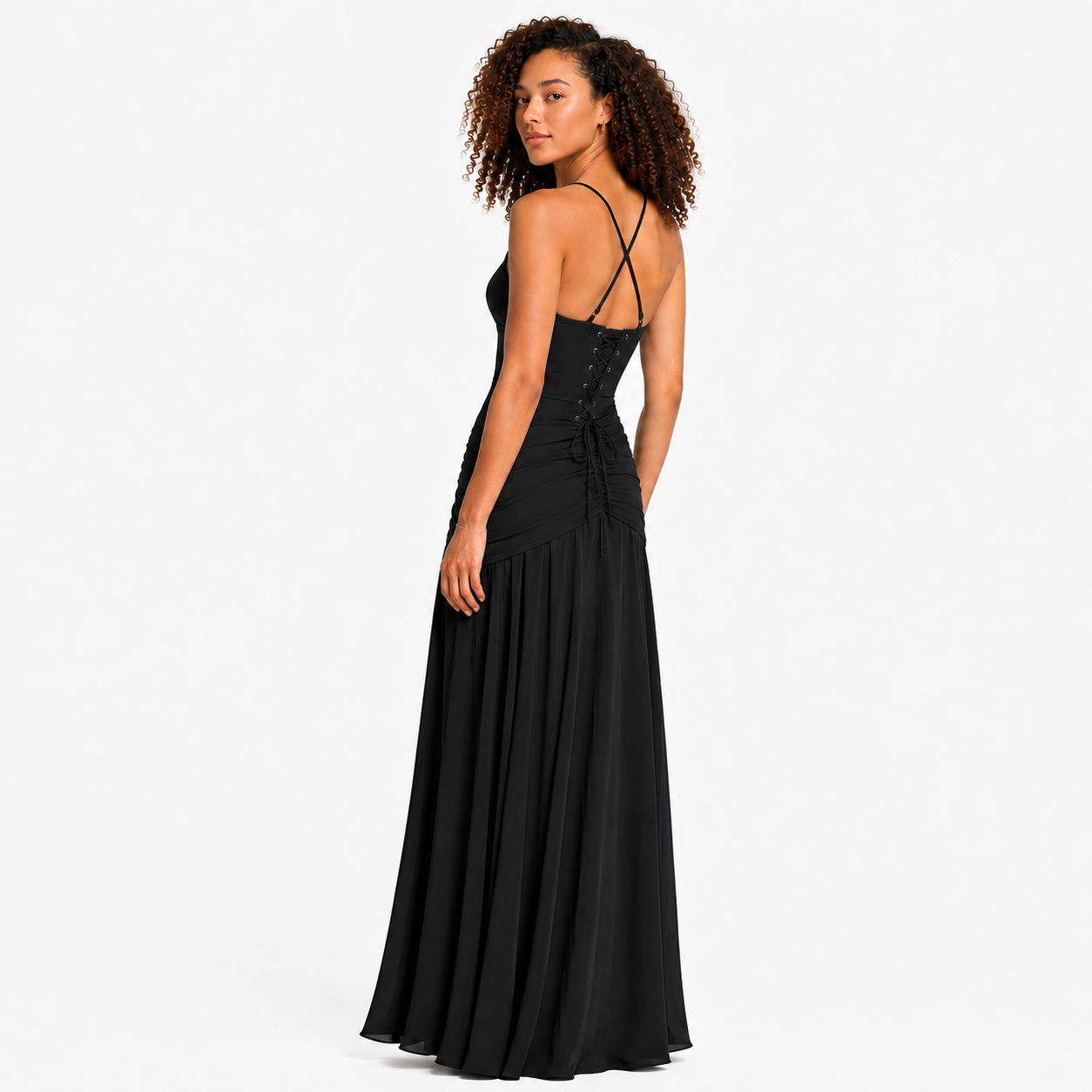 Hazel | Square Neck Backless Maxi Dress