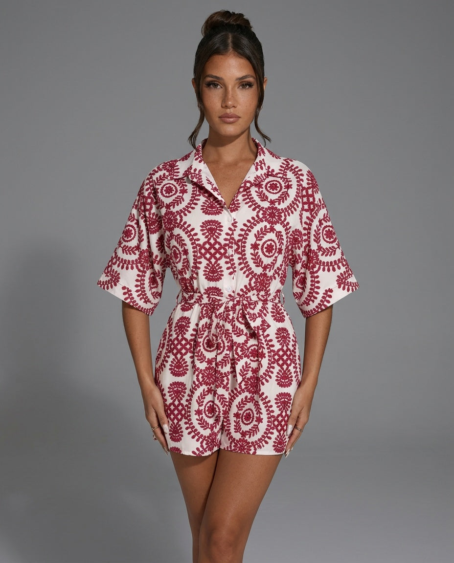 Una | Floral Print Relaxed Boho Jumpsuit