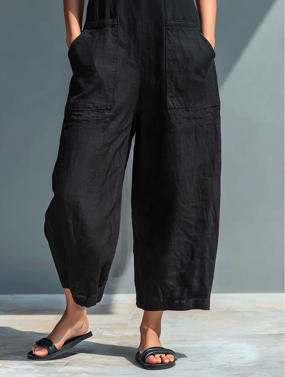 Reese | Sleeveless Linen-Blend Jumpsuit