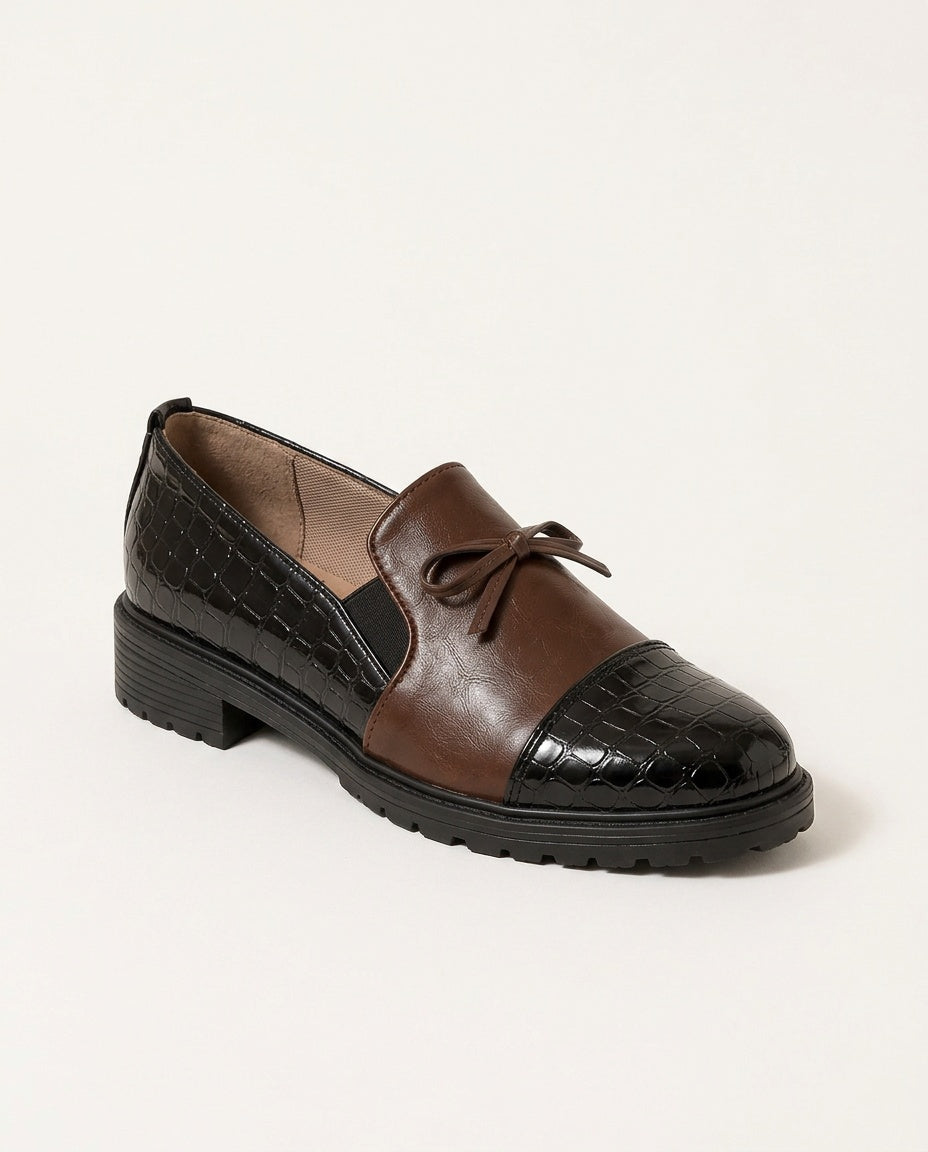 Della | Patent-Toe Block Heel Loafers