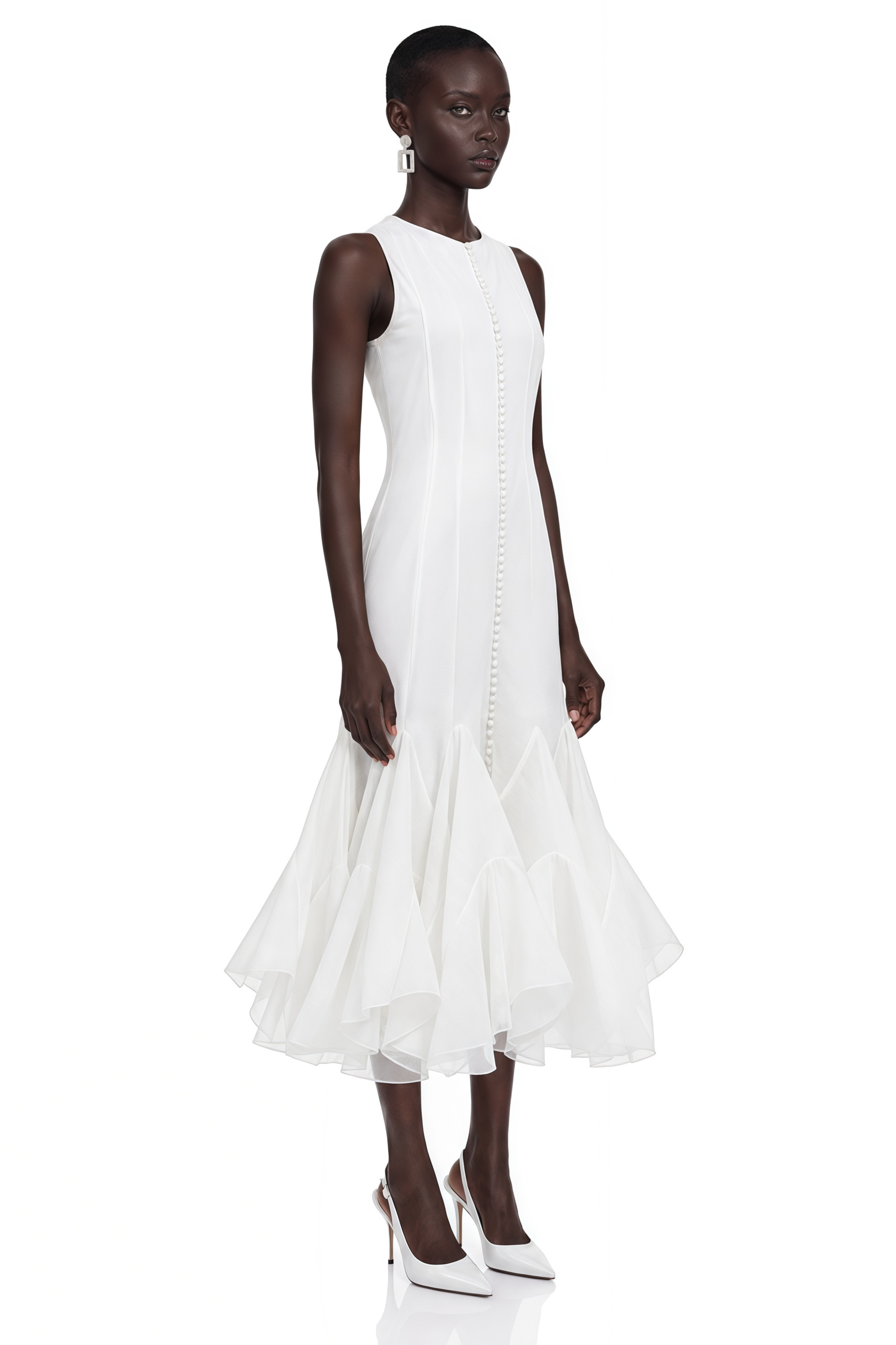 Estrella | Asymmetric Button-Front Midi Dress