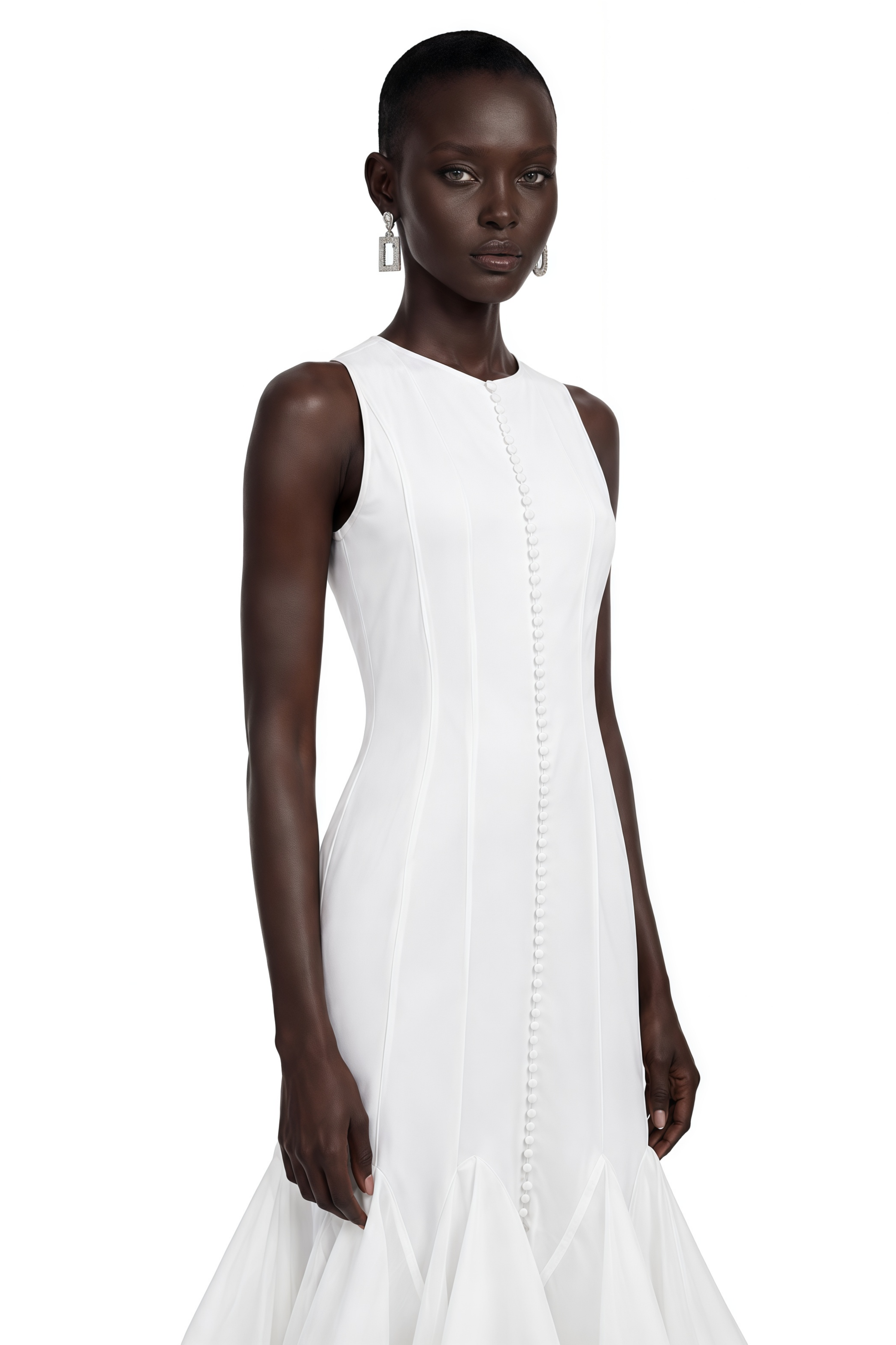 Estrella | Asymmetric Button-Front Midi Dress