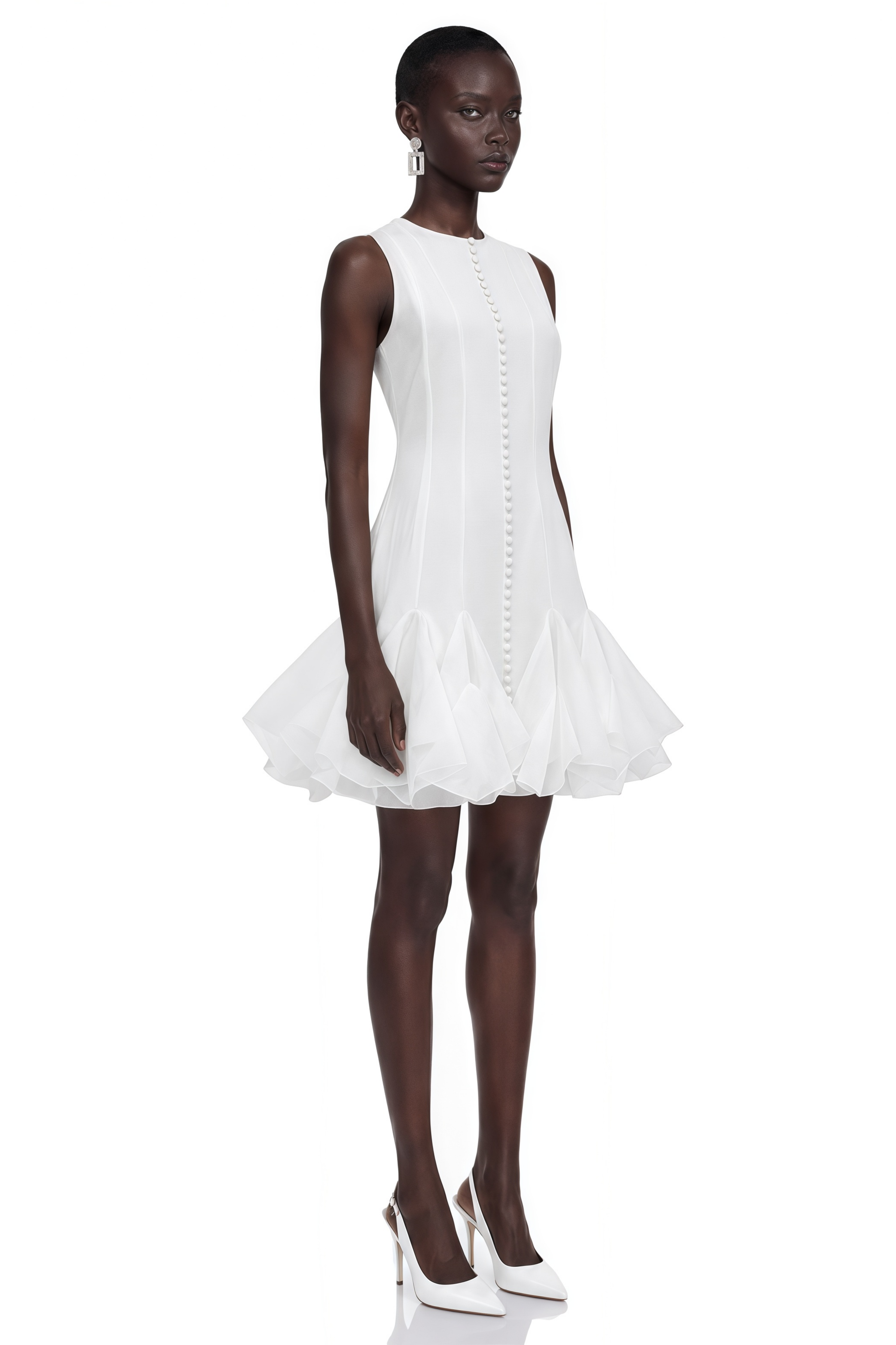 Micaela | Asymmetric Button-Front Mini Dress