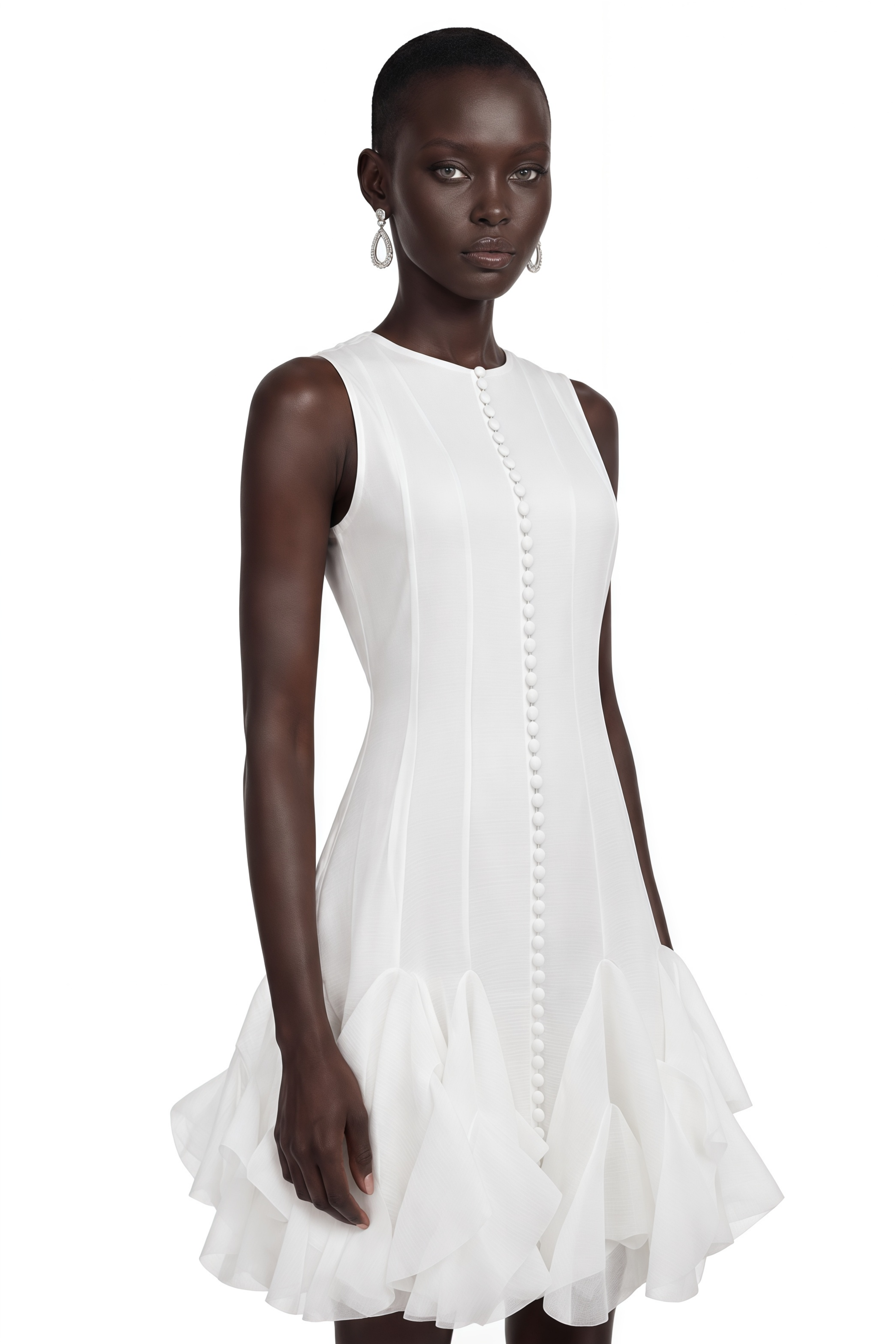 Micaela | Asymmetric Button-Front Mini Dress