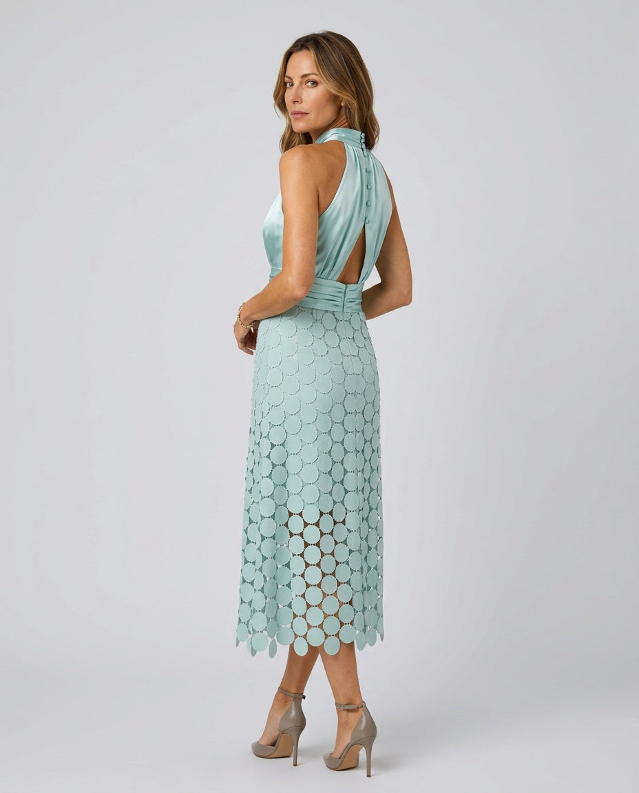 Estrella | Halter Neck Flowing Midi Dress