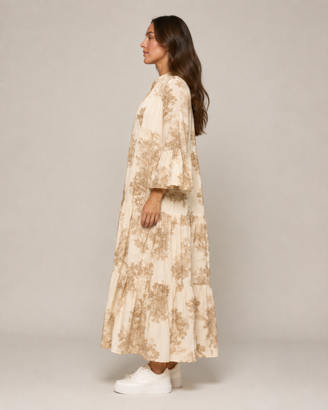 Daniela | Printed Button-Front Maxi Dress with Pockets