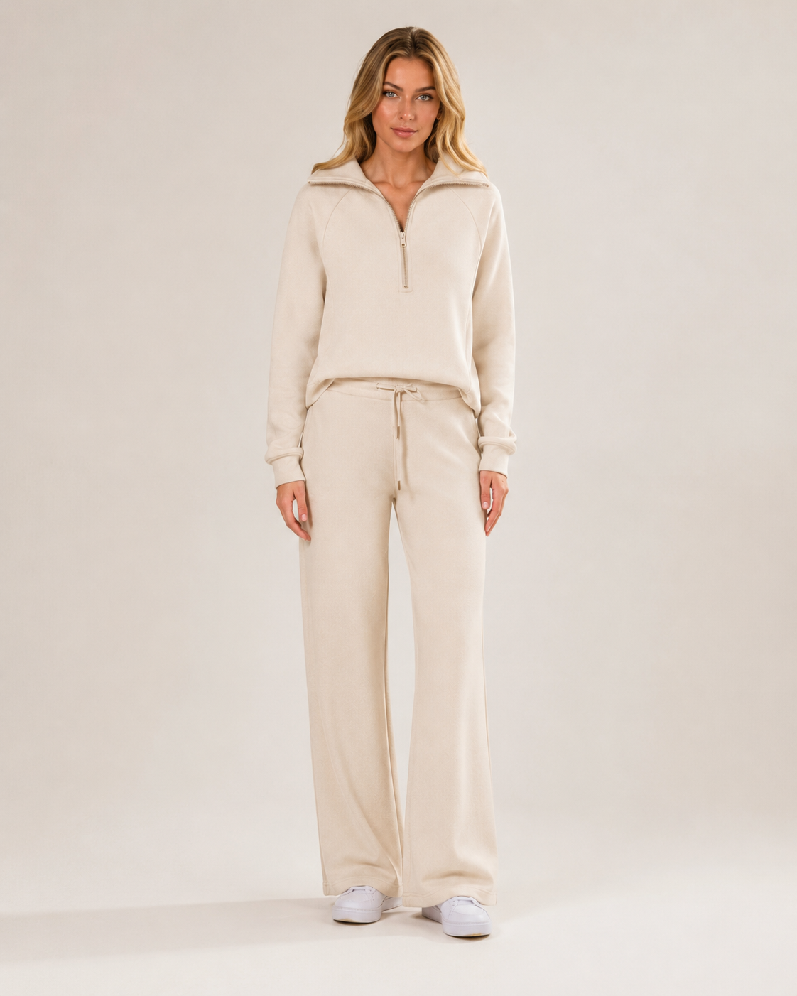 Giselle | Wide-Leg Zip-Collar Lounge Set