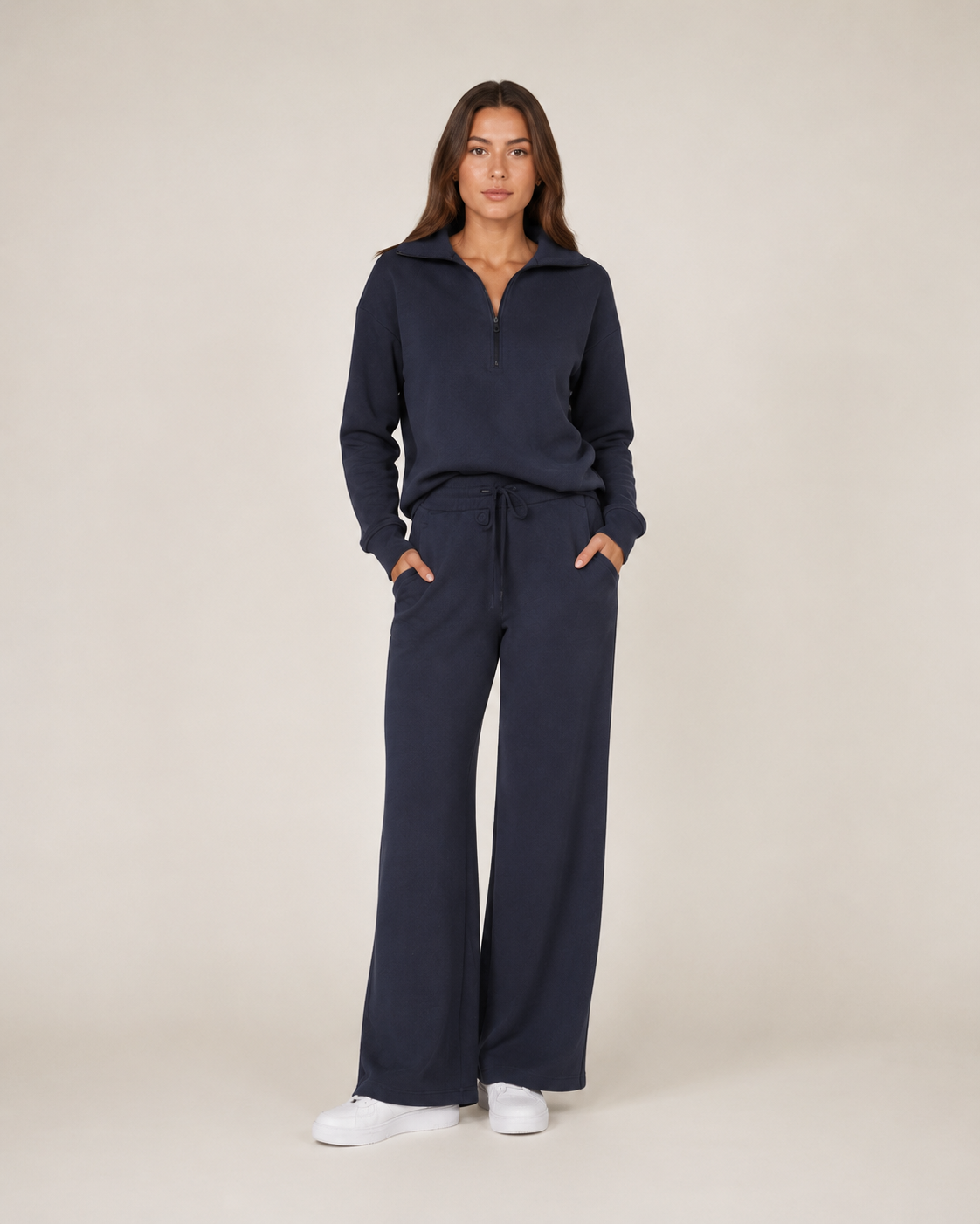 Giselle | Wide-Leg Zip-Collar Lounge Set