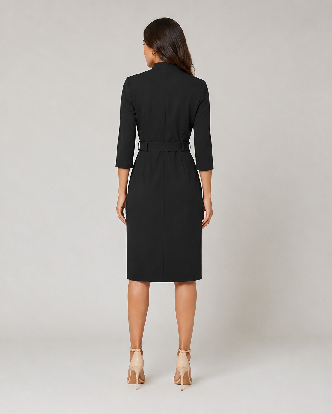 Juliette | Belted Long Sleeve Midi Dress