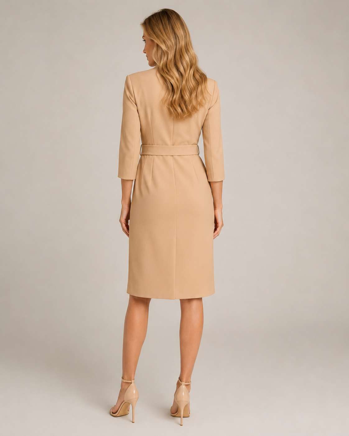 Juliette | Belted Long Sleeve Midi Dress