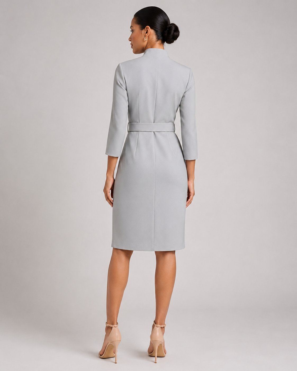 Juliette | Belted Long Sleeve Midi Dress