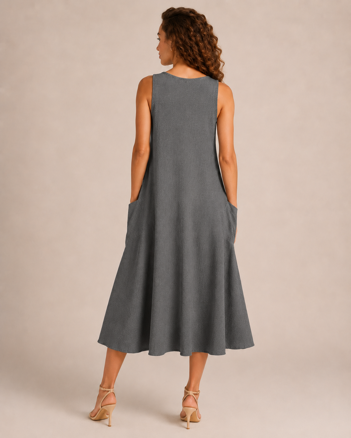 Paige | Monochrome Round Neck Midi Dress