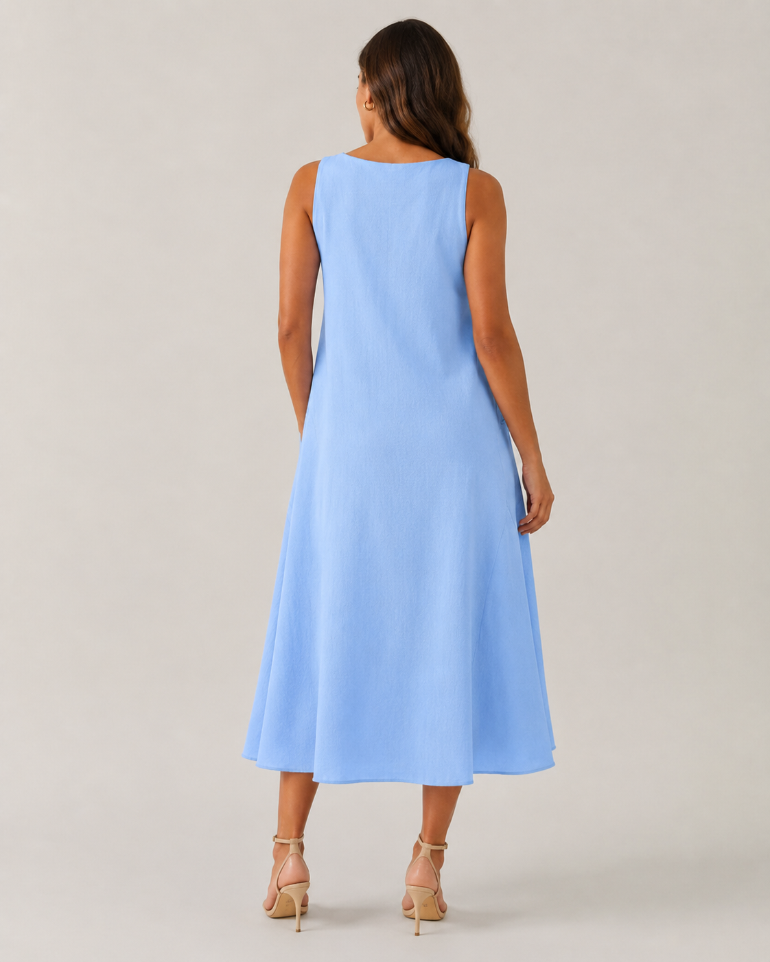 Paige | Monochrome Round Neck Midi Dress