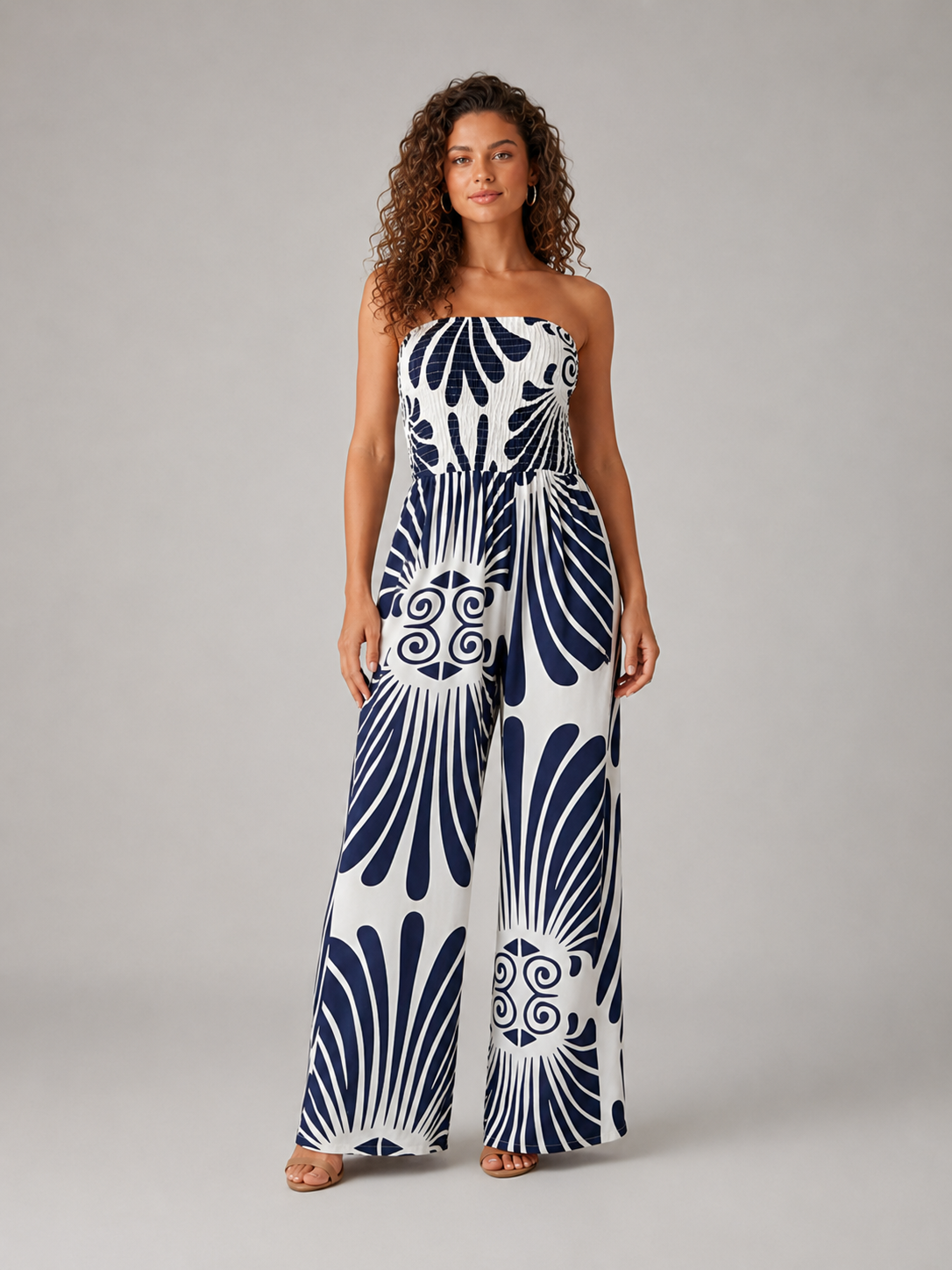 Jimena | Strapless Printed Ruched Maxi Dress