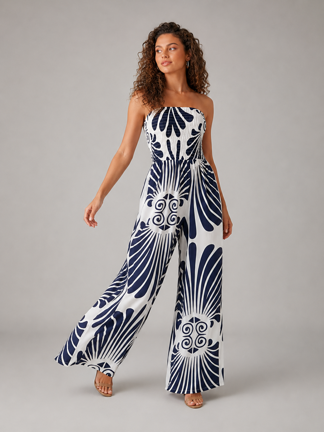 Jimena | Strapless Printed Ruched Maxi Dress