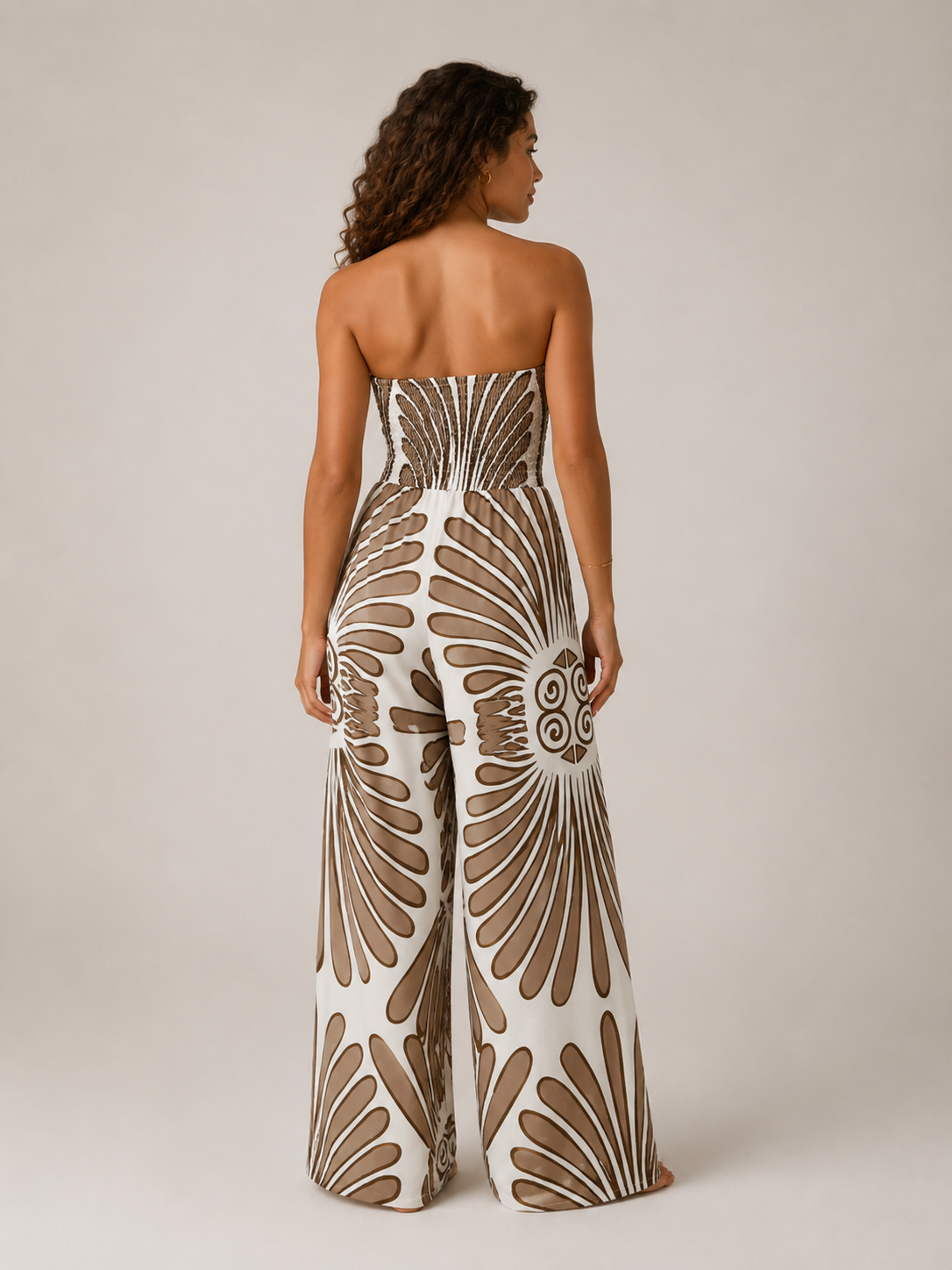 Jimena | Strapless Printed Ruched Maxi Dress