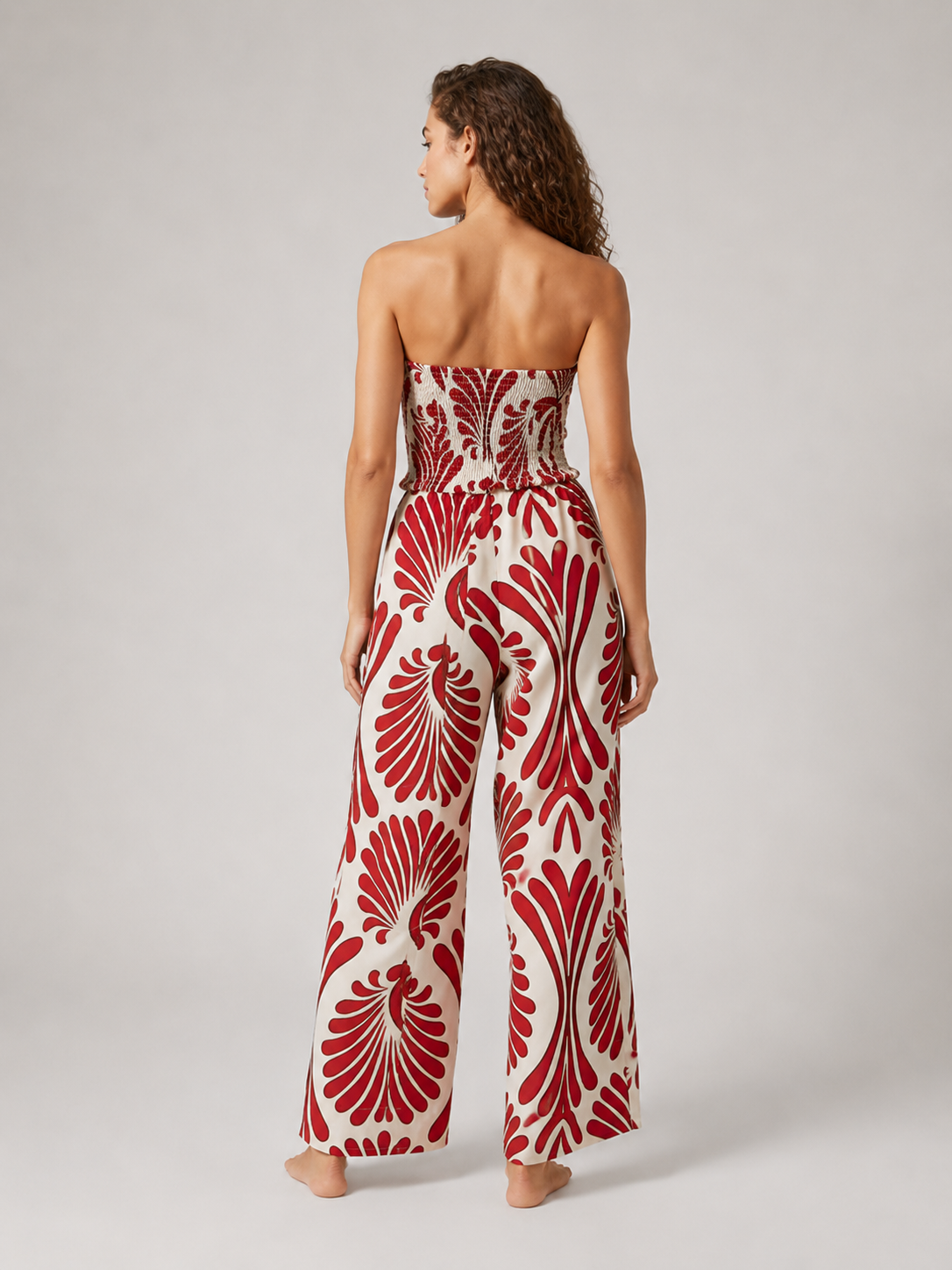 Jimena | Strapless Printed Ruched Maxi Dress