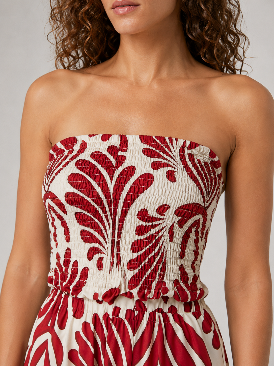 Jimena | Strapless Printed Ruched Maxi Dress
