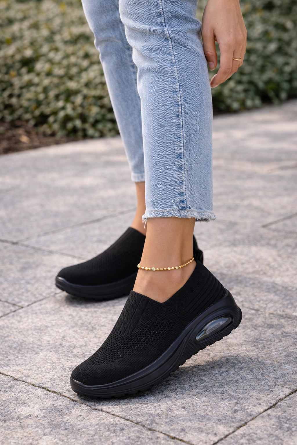 Delphine | Knit Slip-On Cushioned Walking Shoes