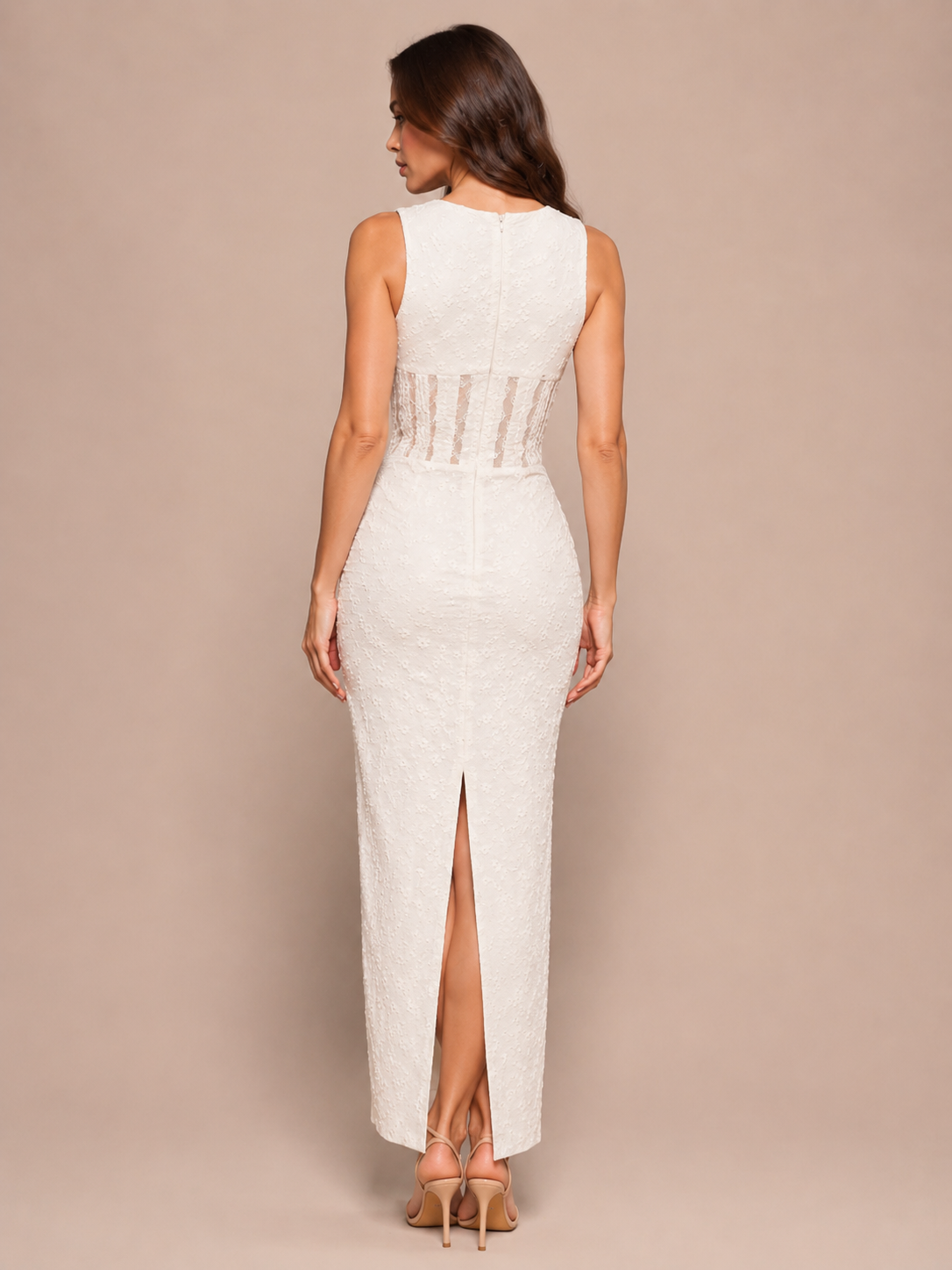Billie | Boned Corset Embroidered Maxi Dress