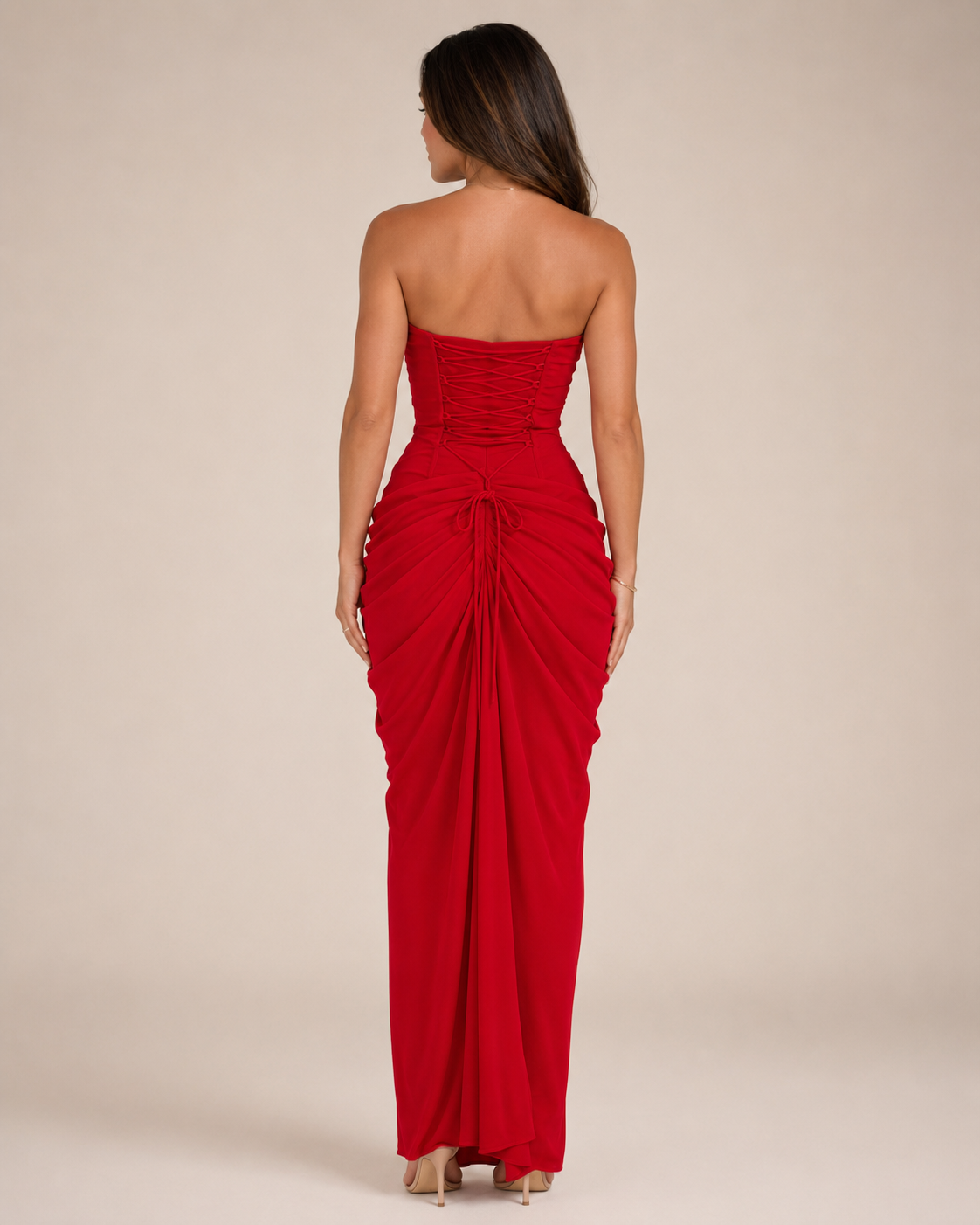 Everly | Strapless Draped Split Maxi Dress