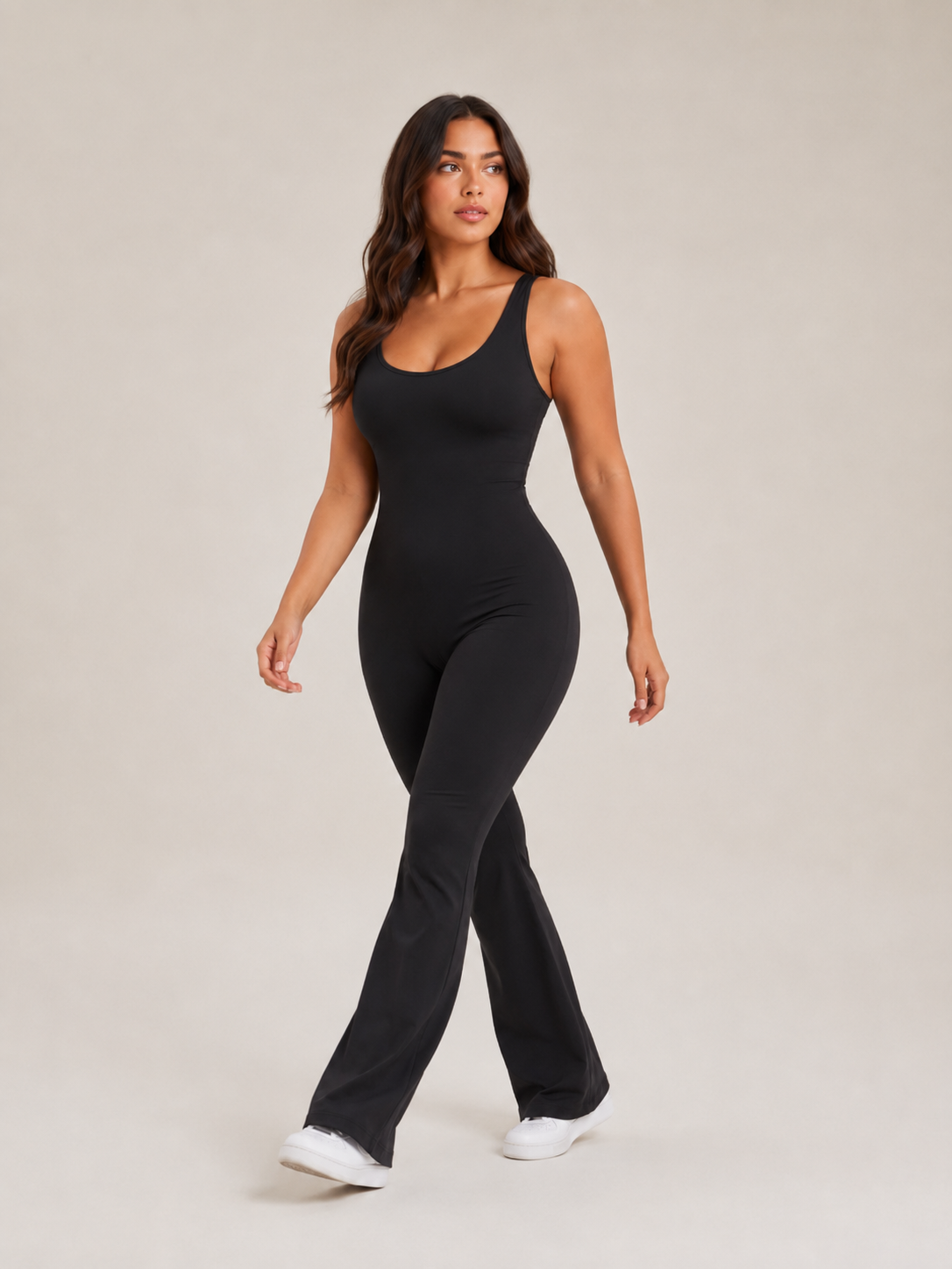 Greta | Open-Back Slim-Fit Straight-Leg Jumpsuit